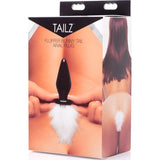 White Fluffer Bunny Tail Glass Anal Plug - Naughty by Nature Adult Store