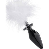 White Fluffer Bunny Tail Glass Anal Plug - Naughty by Nature Adult Store