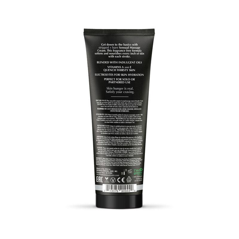 Wicked STRIPPED + BARE Sensual Massage Cream - LOTIONS & LUBES