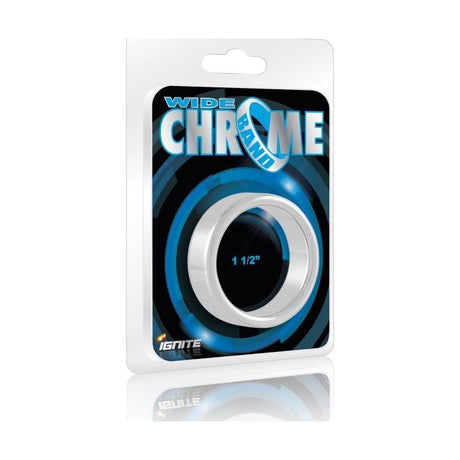 Wide Band Chrome Cock Ring 38mm - Naughty by Nature Adult Store