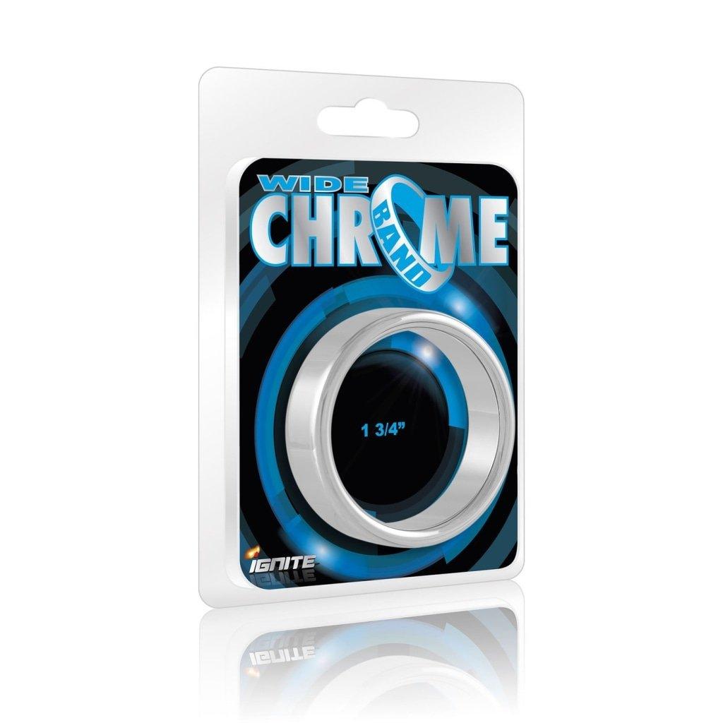 Wide Band Chrome Cock Ring 44mm - Adult Toys