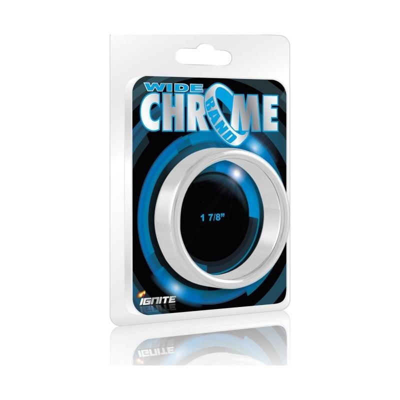 Wide Band Chrome Cock Ring 48mm - Naughty by Nature Adult Store