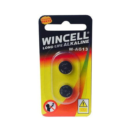 Wincell LR44 AG13 Alkaline Batteries - Long - Lasting 1.5V Cells, 2 Pack - BATTERIES