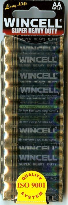 Wincell Super Heavy Duty AA Shrink 10Pk Battery - Stationary