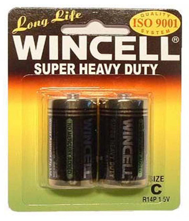 Wincell Super Heavy Duty C Size Carded 2Pk Battery - Stationary