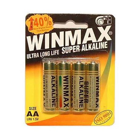 Winmax Aa Super Alkaline Batteries - Super Alkaline Batteries - AA 4 Pack - Naughty by Nature Adult Store