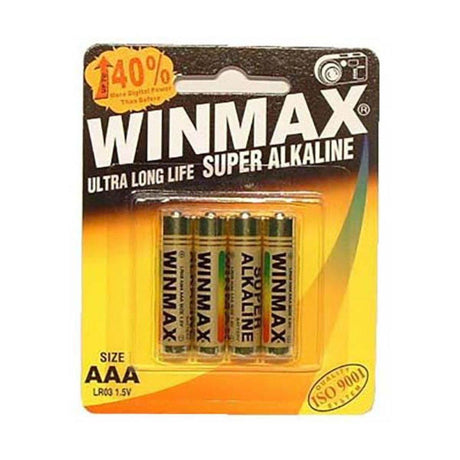 Winmax Aaa Super Alkaline Batteries - Super Alkaline Batteries - AAA 4 Pack - Naughty by Nature Adult Store