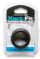 Xact-Fit Silicone Rings Medium 3 Ring Kit - Adult Toys