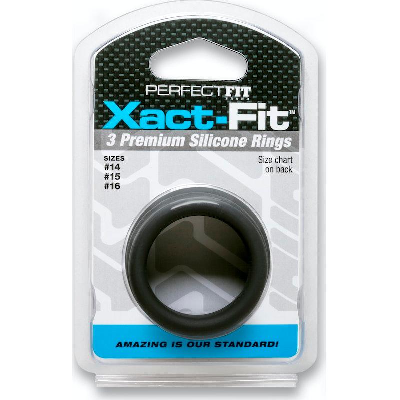 Xact-Fit Silicone Rings Medium 3 Ring Kit - Adult Toys