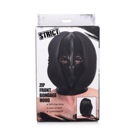 Zip Front Bondage Hood Black - Naughty by Nature Adult Store