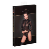 Zipped Tulle Bodysuit w Embroidery - Lingerie