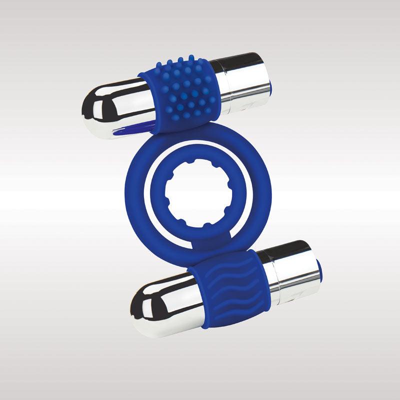 Zolo Rechargeable Duo Vibrating C-Ring - Blue USB Rechargeable Dual Vibrating Cock Ring - Naughty by Nature Adult Store